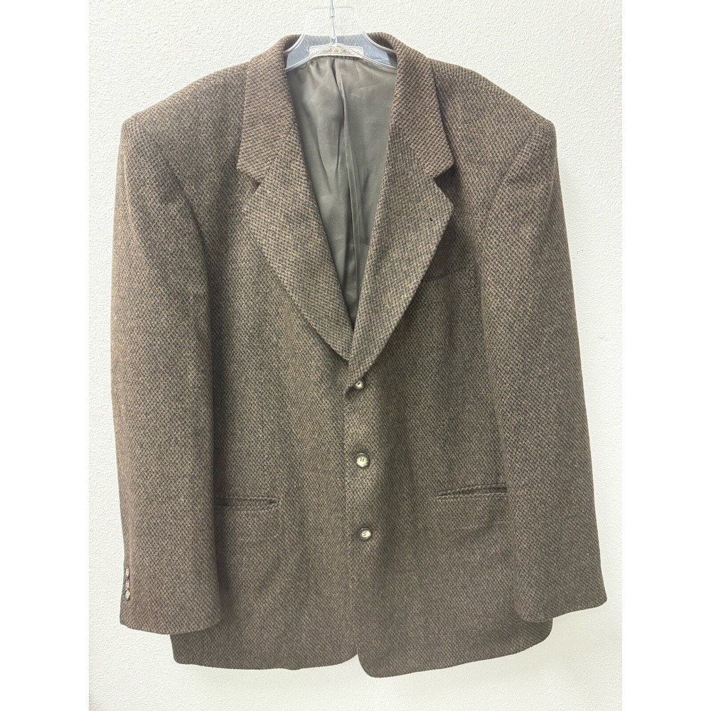 TOM TAILOR Sport Coat Blazer Jacket Mens  Brown Cashmere Blend 44L Academia Prep